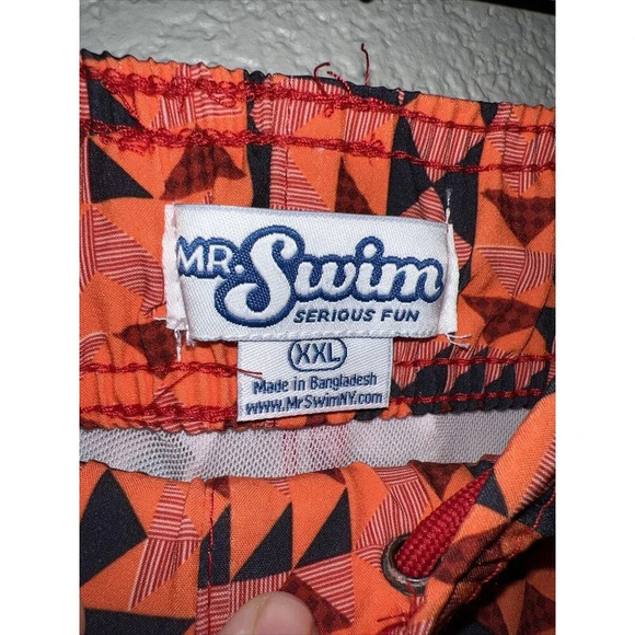 New Mr Swim Size XXL Orange Geometric Pattern Short - Picture 7 of 8